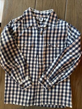Checked Navy & White Lightweight Shirt by Busy Bees